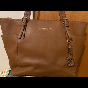 Tan/brown Michael Kors  Charlotte Tote (used)
